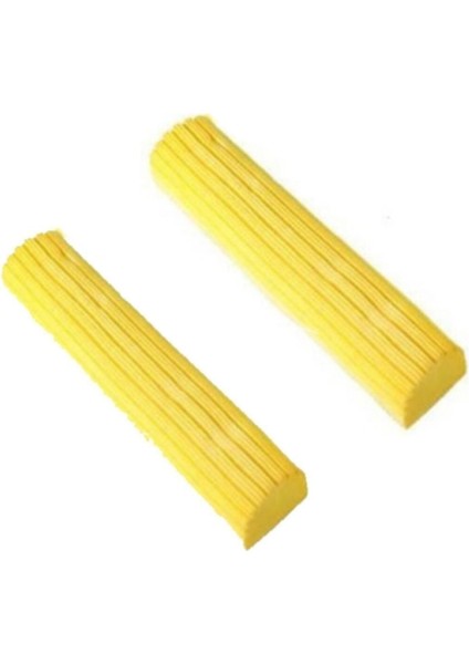 Sıkma Mekanizmalı Mikrofiber Pva Mop Yedek Bezleri, 2'li Set, Sarı Renk