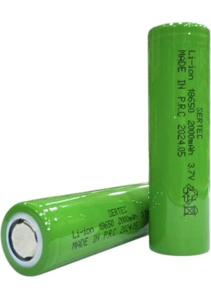 18650 3.7V 2000 Mah 1c Li-Ion Şarjlı Pil