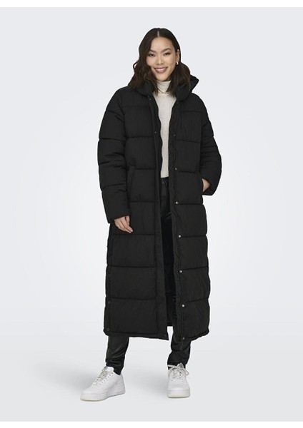 Siyah Kadın Kaban Onlann Premıum Puffer Coat X-Long O