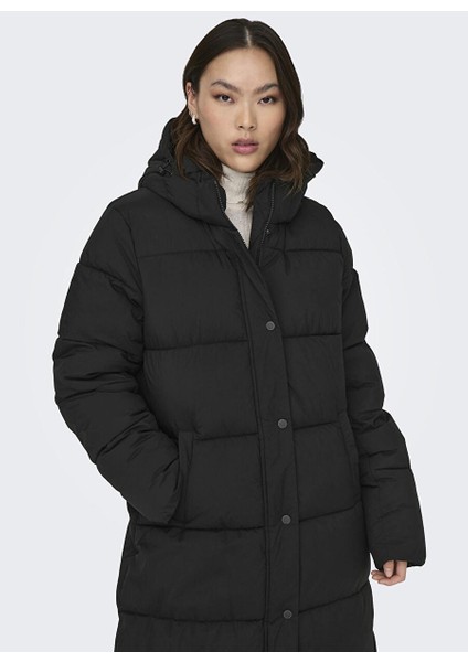 Siyah Kadın Kaban Onlann Premıum Puffer Coat X-Long O fırsatları