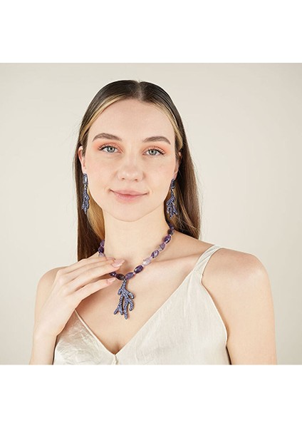 Mor Kristal Coral Küpe fırsatları