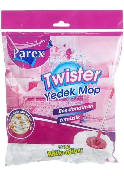 Yedek Mop Twister, Temizlik Için Pratik ve Kaliteli Paket (1 Adet)