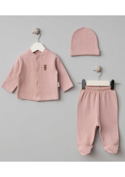 Cotton 3’lü Bebek Zıbın Takımı & Hastane Çıkışı & Kız Bebek Pudra Takım