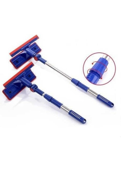 Ayarlanabilir Teleskopik Çekçekli Cam ve Fırça Silme Sapı