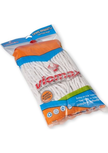 Geniş Aparatlı Ipli Mop Yedeği, Tüm Sap Modellerine Uygun Temizlik Aksesuarı