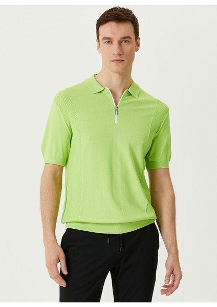 Polo Yaka Yeşil Erkek Kazak 1082498