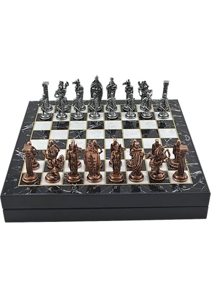 Büyük Boy Metal Ingiliz Satranç Tk. Antik ve Mermer Desenli Sandıklı Mdf TAHTASI(36X36 Cm.) modelleri