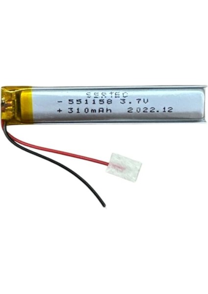 551158 3.7V 310 Mah Li-Polymer Pil DEVRELI/1.5A