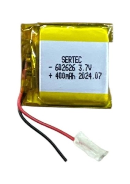602626 3.7V 400MAH Li-Polymer Pil DEVRELI/1.5A