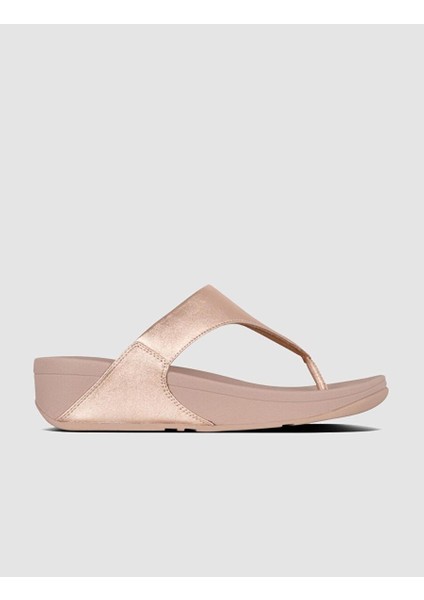 Lulu I88 Hakiki Deri Rose Gold Kadın Parmak Arası Terlik
