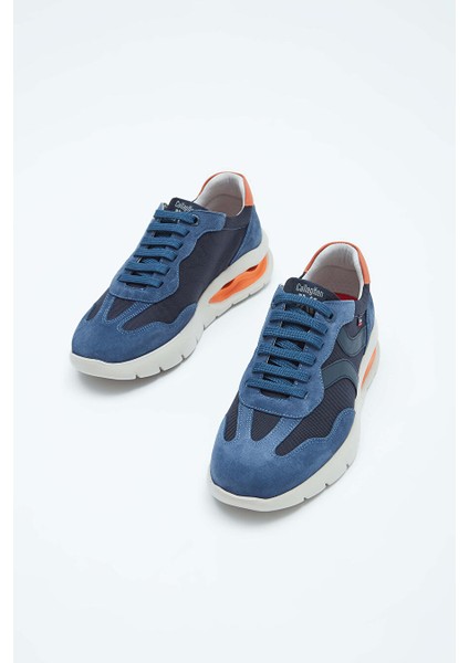 Bej-Turuncu Erkek Deri Sneaker 618 45408 Erk Ayk Y23 indirimleri