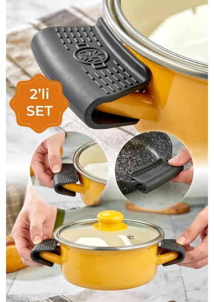 Gri 2'li Isıya Dayanıklı Tencere Kulbu ve Tava Tutacağı Seti fiyatları