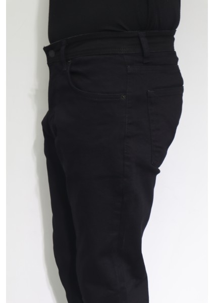 Fistan Store Erkek Siyah Yüksek Bel Rahat Kesim Boru Paça Jean Pantolon modelleri