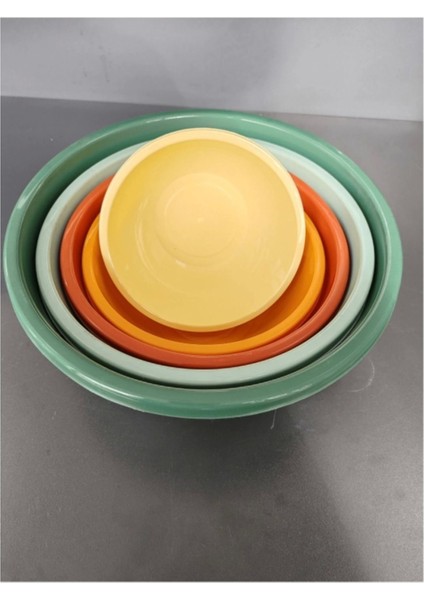 Renkli 5'li Yuvarlak Çok Amaçlı Saklama ve Karıştırma Kabı Seti