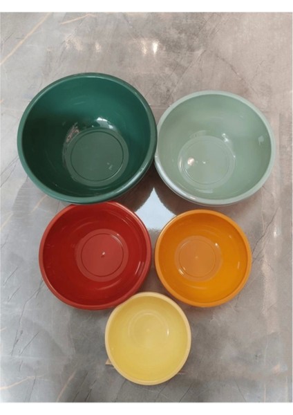 Renkli 5'li Yuvarlak Çok Amaçlı Saklama ve Karıştırma Kabı Seti fiyatları