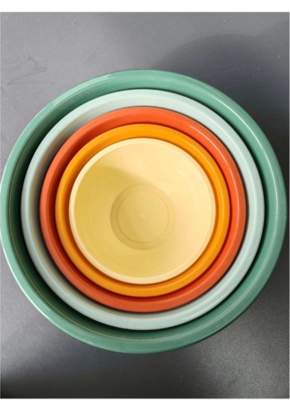 Renkli 5'li Yuvarlak Çok Amaçlı Saklama ve Karıştırma Kabı Seti fırsatları