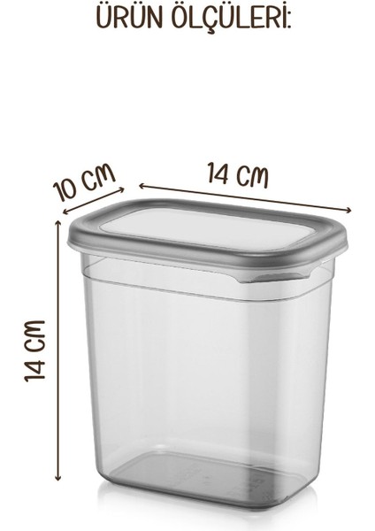 1150 ml 4'lü Dikdörtgen Temizlik Kabı Seti, Antrasit Renk, Pratik ve Şık Tasarım fiyatları