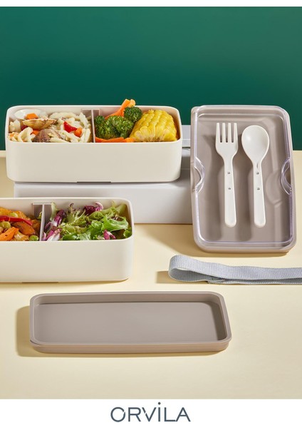 Gri 2 Kat Saklama Kabı Seti, Sağlıklı ve Pratik Öğünler Için Mükemmel Seçim