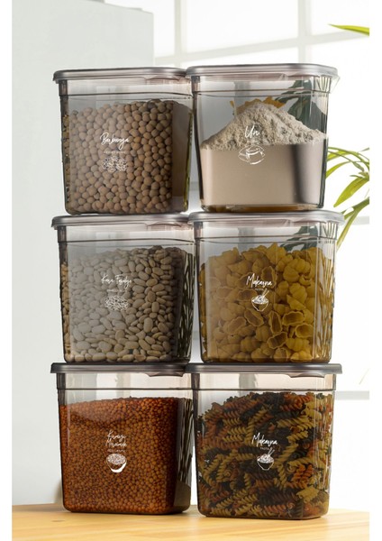 Peggy 6'lı 2 Litre Antrasit Dikdörtgen Saklama Kabı Seti – BPA İçermez, Sızdırmaz ve Çok Amaçlı fırsatları