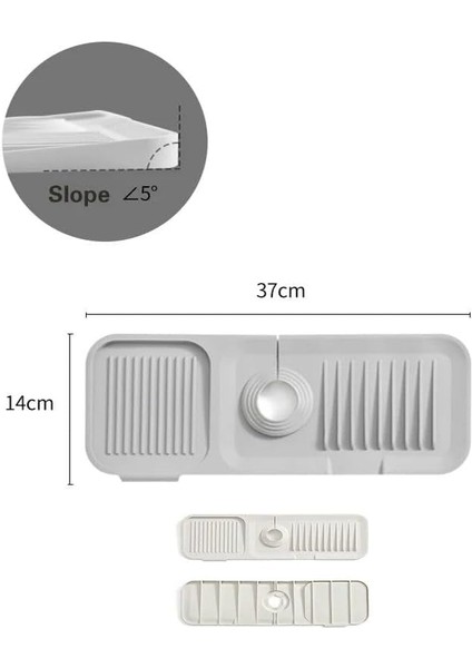 Musluk Matı, Lavabo Matı,elastik Musluk Matı Su Tutucu Düzenleyici Kaydırmaz Taban Organizer Mutfak Banyo Lavabo,musluk Matı Silikon (Gri) modelleri