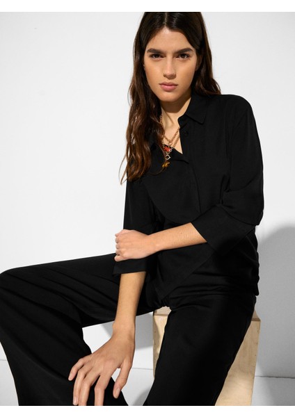 Dökümlü Uzun Kollu Gömlek fırsatları