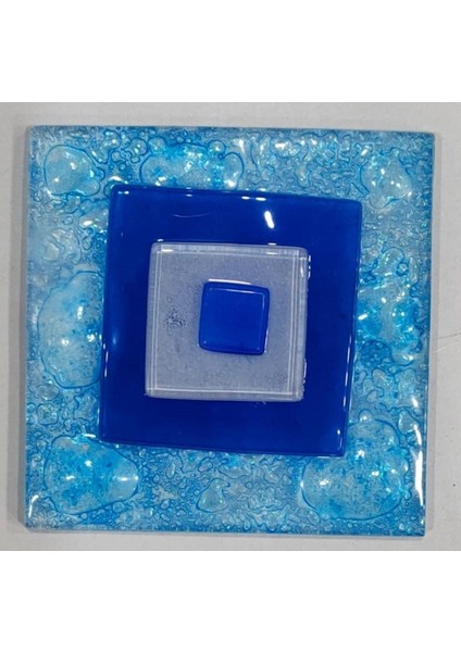 Nazar Boncuk Desenli Banyo Cam Gider Kapağı Süsü 10X10 cm