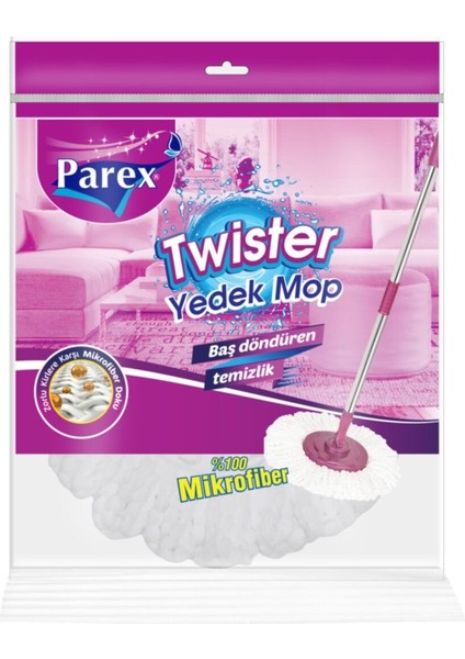Beyaz Twister Mop Yedek Parça, Pratik ve Temiz Temizlik Için Uygun