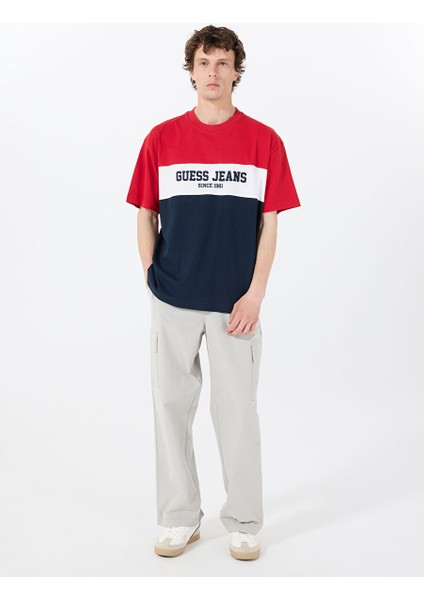 Çok Renkli Erkek Oversized Desenli T-Shirt M5GI45K8FQ4F7TW Gj Ss Cn Os Horızo fiyatları