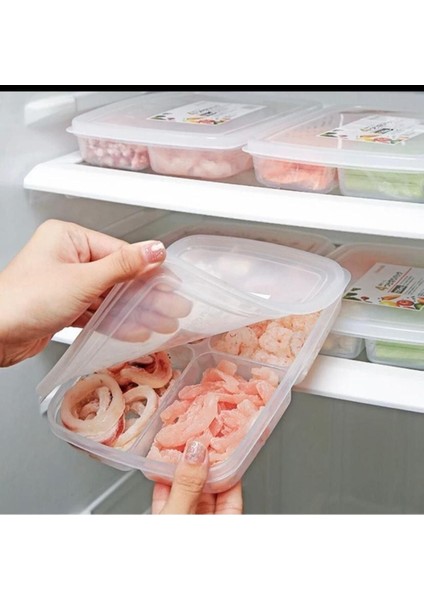 3'lü 400 ml Turuncu 4 Bölmeli BPA'sız Sızdırmaz Plastik Saklama Kabı Seti – Mutfak Düzeni ve Gıda Saklama İçin