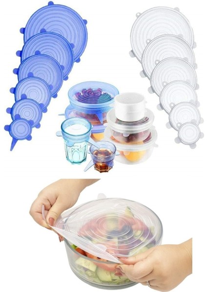 6'lı Silikon Saklama Kabı Seti - Esnek ve Sızdırmaz Kapaklar, Çok Amaçlı Kullanım için İdeal