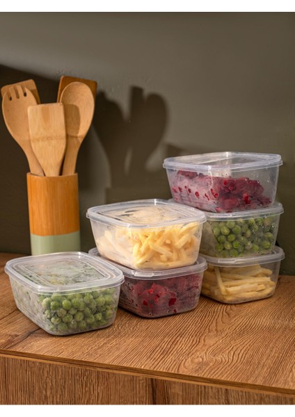 6'lı Turuncu Buzdolabı ve Dondurucu Saklama Kabı, Mikrodalga Uyumlu (1 Lt) fiyatları