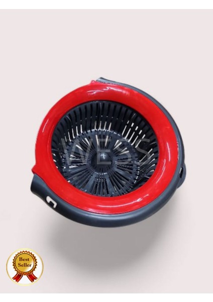 Kırmızı Döner Temizlik Seti, Sıkma Aparatı, Kolay ve Hızlı Temizlik Için Ideal