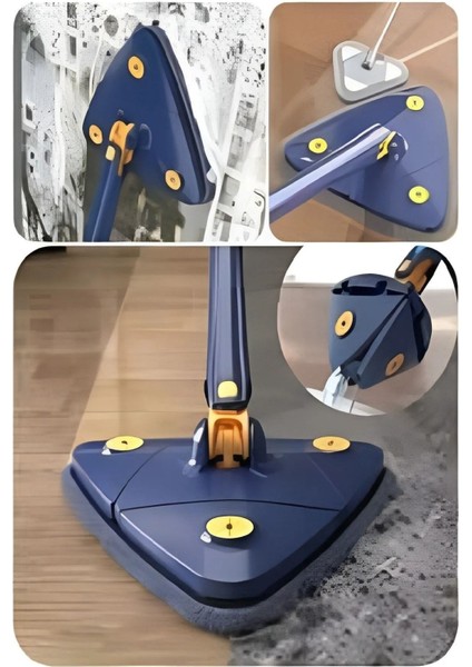 Üçgen Sıkmalı Mop Seti Yedek Bezli, Pratik ve Temizliğe Uygun Rahat Kullanım indirimleri