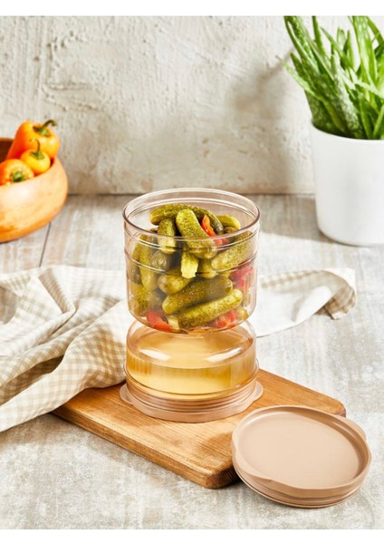 1250 ml Metalik Peynir ve Turşu Kabı, Şık ve Kullanışlı Mutfak Saklama Çözümü modelleri