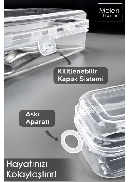Beyaz 2'li Çatal Bıçak Kaşık Takımı Saklama Kutusu Seti Organizer fiyatları