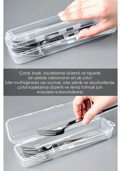 Beyaz 2'li Çatal Bıçak Kaşık Takımı Saklama Kutusu Seti Organizer fırsatları