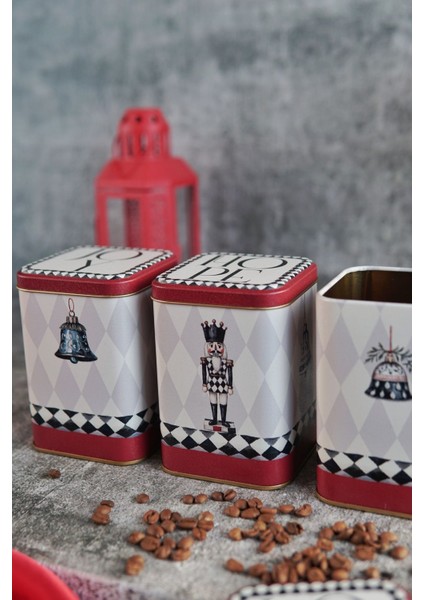 Çok Renkli Kare Metal Saklama Kabı Seti, 8.7X8.7X12.5 Cm, 3'lü fırsatları