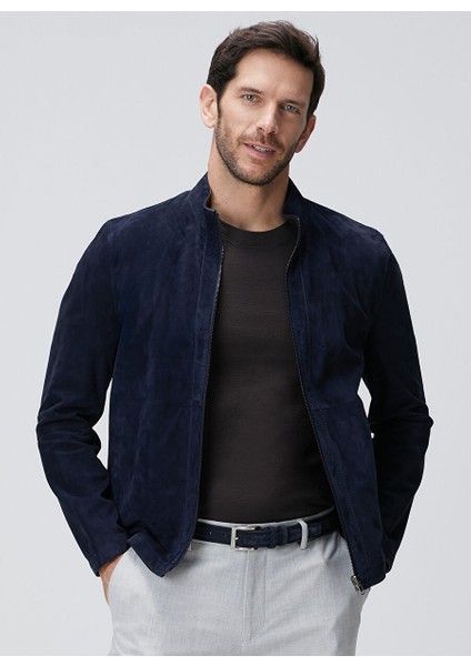 Lacivert Erkek Slim Fit Deri Mont 1094014 fiyatları