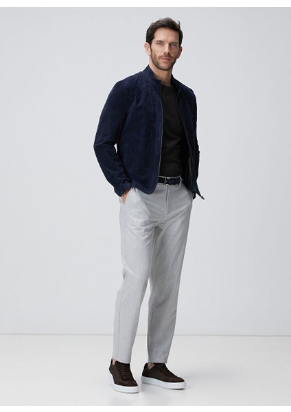 Lacivert Erkek Slim Fit Deri Mont 1094014 fırsatları