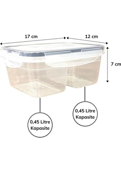 Iki Bölmeli Turuncu Saklama Kabı, 0,45 Lt + 0,45 Lt, Pratik ve Şık Tasarım modelleri