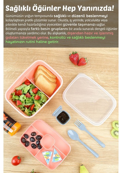 2 Katlı Bölmeli Pembe Beslenme Kabı, Saklama ve Taşıma Için Şık Çocuk Yemeği Kabı modelleri