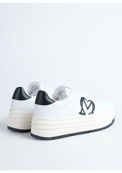 Beyaz-Siyah Kadın Deri Sneaker JA15096G1L modelleri