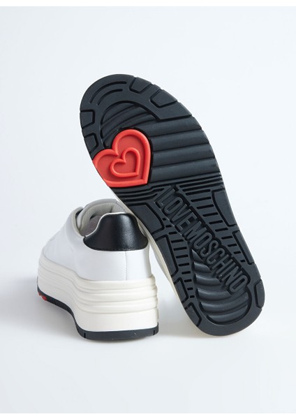 Beyaz-Siyah Kadın Deri Sneaker JA15096G1L fırsatları