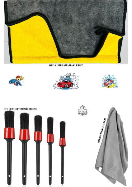 7’li Çok Amaçlı Oto Temizlik ve Bakım Seti, Fırsatlı, Pratik ve Kaliteli