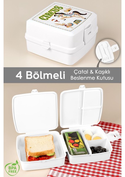 Iki Katlı Bölmeli Çocuk Yemek Kutusu, Taşıma Kabı, Okul Için Ideal, Beyaz