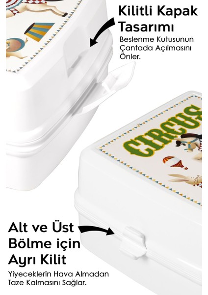Iki Katlı Bölmeli Çocuk Yemek Kutusu, Taşıma Kabı, Okul Için Ideal, Beyaz indirimleri