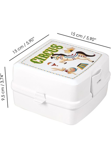 Iki Katlı Bölmeli Çocuk Yemek Kutusu, Taşıma Kabı, Okul Için Ideal, Beyaz