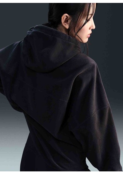 FV8076-010 W Nk One Tf Po Hoodıe Po Siyah Kadın Kapüşon Normal Düz Sweatshirt fırsatları