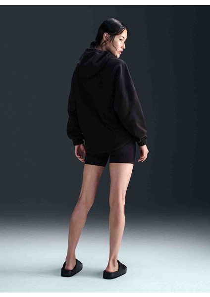 FV8076-010 W Nk One Tf Po Hoodıe Po Siyah Kadın Kapüşon Normal Düz Sweatshirt indirimleri