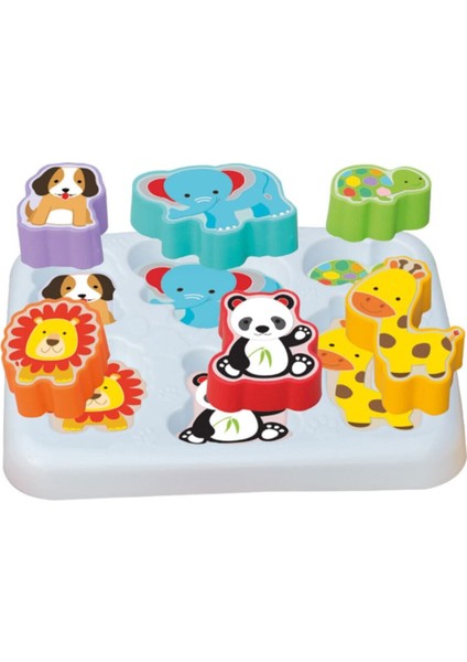 Renkli Hayvanlar Bul Tak 12-36 Ay Puzzle Eğlence Seti modelleri